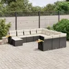 Image de Vidaxl Salon De Jardin 11 Pcs Avec Coussins Noir RÃ©sine TressÃ©e