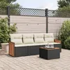 Image de vidaXL Salon de jardin 5 pcs avec coussins noir résine tressée3259858