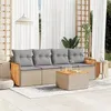 Image de vidaXL Salon de jardin avec coussins 5 pcs beige résine tressée3259861