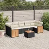 Image de Vidaxl Salon De Jardin 8 Pcs Avec Coussins Noir RÃ©sine TressÃ©e
