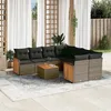 Image de Vidaxl Salon De Jardin 9 Pcs Avec Coussins Gris RÃ©sine TressÃ©e