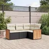Image de vidaXL Salon de jardin 4 pcs avec coussins noir résine tressée