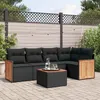 Image de vidaXL Vidaxl Salon De Jardin 6 Pcs Avec Coussins Noir Résine Tressée