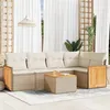 Image de vidaXL Salon de jardin avec coussins 6 pcs beige résine tressée
