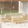 Image de Vidaxl Salon De Jardin Avec Coussins 6 Pcs Beige RÃ©sine TressÃ©e