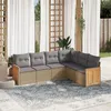 Image de Vidaxl Salon De Jardin Avec Coussins 6 Pcs Beige RÃ©sine TressÃ©e