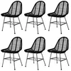 Image de Vidaxl Salon De Jardin 7 Pcs Avec Coussins Noir RÃ©sine TressÃ©e