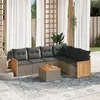 Image de Vidaxl Salon De Jardin Avec Coussins 7 Pcs Gris RÃ©sine TressÃ©e