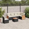 Image de Vidaxl Salon De Jardin 7 Pcs Avec Coussins Noir RÃ©sine TressÃ©e