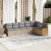 Image de Vidaxl Salon De Jardin Avec Coussins 7 Pcs Beige RÃ©sine TressÃ©e