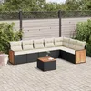 Image de Vidaxl Salon De Jardin 8 Pcs Avec Coussins Noir RÃ©sine TressÃ©e