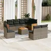 Image de vidaXL Salon de jardin 9 pcs avec coussins gris résine tressée3260135