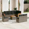 Image de Vidaxl Salon De Jardin 9 Pcs Avec Coussins Gris RÃ©sine TressÃ©e