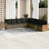 Image de vidaXL Salon de jardin 9 pcs avec coussins gris résine tressée