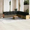 Image de vidaXL Vidaxl Salon De Jardin Avec Coussins 10 Pcs Gris Résine Tressée