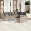 Image de vidaXL Vidaxl Salon De Jardin Avec Coussins 10 Pcs Beige Résine Tressée