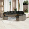 Image de Vidaxl Salon De Jardin Avec Coussins 10 Pcs Gris RÃ©sine TressÃ©e