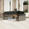 Image de vidaXL Salon de jardin 11 pcs avec coussins gris résine tressée3260163