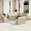 Image de Vidaxl Salon De Jardin 11 Pcs Avec Coussins Beige RÃ©sine TressÃ©e