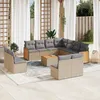 Image de Vidaxl Salon De Jardin Avec Coussins 12 Pcs Beige RÃ©sine TressÃ©e