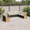 Image de Vidaxl Salon De Jardin 9 Pcs Avec Coussins Noir RÃ©sine TressÃ©e