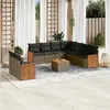 Image de vidaXL Salon de jardin avec coussins 10 pcs gris résine tressée3260191