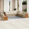 Image de Vidaxl Salon De Jardin 11 Pcs Avec Coussins Beige RÃ©sine TressÃ©e