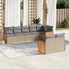 Image de vidaXL Salon de jardin avec coussins 8 pcs beige résine tressée