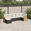 Image de Vidaxl Salon De Jardin 7 Pcs Avec Coussins Noir RÃ©sine TressÃ©e
