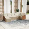 Image de Vidaxl Salon De Jardin Avec Coussins 7 Pcs Beige RÃ©sine TressÃ©e