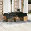 Image de vidaXL Salon de jardin 8 pcs avec coussins gris résine tressée