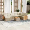 Image de Vidaxl Salon De Jardin Avec Coussins 9 Pcs Beige RÃ©sine TressÃ©e