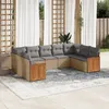Image de Vidaxl Salon De Jardin Avec Coussins 9 Pcs Beige RÃ©sine TressÃ©e