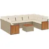 Image de Vidaxl Salon De Jardin Avec Coussins 10 Pcs Beige RÃ©sine TressÃ©e