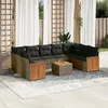 Image de Vidaxl Salon De Jardin Avec Coussins 10 Pcs Gris RÃ©sine TressÃ©e