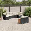 Image de Vidaxl Salon De Jardin 9 Pcs Avec Coussins Noir RÃ©sine TressÃ©e