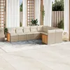 Image de Vidaxl Salon De Jardin Avec Coussins 9 Pcs Beige RÃ©sine TressÃ©e