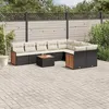 Image de vidaXL Salon de jardin 10 pcs avec coussins noir résine tressée