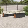 Image de Vidaxl Salon De Jardin 10 Pcs Avec Coussins Noir RÃ©sine TressÃ©e