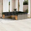 Image de vidaXL Vidaxl Salon De Jardin 11 Pcs Avec Coussins Gris Résine Tressée