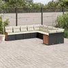 Image de Vidaxl Salon De Jardin 10 Pcs Avec Coussins Noir RÃ©sine TressÃ©e