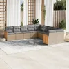 Image de Vidaxl Salon De Jardin Avec Coussins 10 Pcs Beige RÃ©sine TressÃ©e