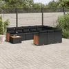Image de vidaXL Vidaxl Salon De Jardin 11 Pcs Avec Coussins Noir Résine Tressée