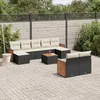 Image de Vidaxl Salon De Jardin 10 Pcs Avec Coussins Noir RÃ©sine TressÃ©e
