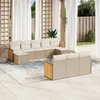 Image de Vidaxl Salon De Jardin Avec Coussins 10 Pcs Beige RÃ©sine TressÃ©e