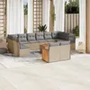 Image de vidaXL Vidaxl Salon De Jardin Avec Coussins 13 Pcs Beige Résine Tressée