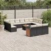 Image de Vidaxl Salon De Jardin Avec Coussins 14 Pcs Noir RÃ©sine TressÃ©e