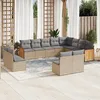 Image de Vidaxl Salon De Jardin Avec Coussins 12 Pcs Beige RÃ©sine TressÃ©e