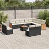 Image de vidaXL Vidaxl Salon De Jardin Avec Coussins 13 Pcs Noir Résine Tressée