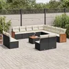 Image de Vidaxl Salon De Jardin Avec Coussins 14 Pcs Noir RÃ©sine TressÃ©e